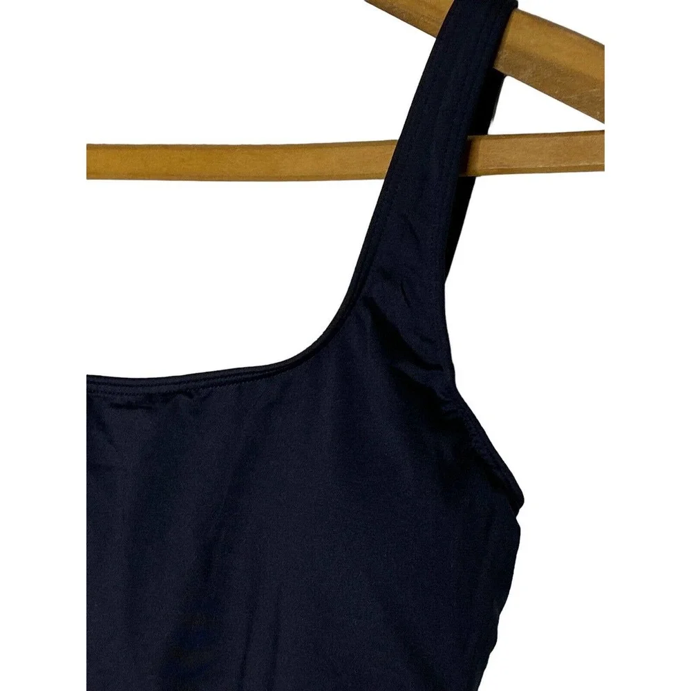 NWT Everlane Womens Square Neck One Piece Swimsuit Size Small Padded Lined Black